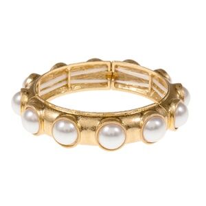 Round Dome Pearl Station Bracelet